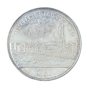 5 Francos Suiza -1881 (Fribourg Shooting Festival)