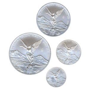 Set 1/2 , 1/4, 1/10 y 1/20 Onzas de Plata Libertad Mexico - 2023