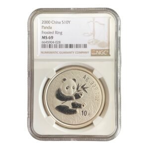 1 Onza de Plata Panda 2000- Certificada NGC MS69 (Frosted Ring)