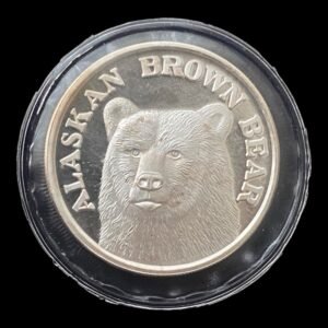 1 Onza Alaskan Brown Bear Plata .999 Round - Medalla Alaska Mint