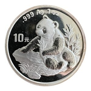 Moneda Panda 1998 – 1 Oz. Plata .999 – 10 Yuan China (Fecha Pequeña)