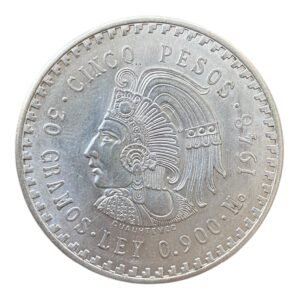 Moneda 5 Pesos  Plata  Mexico  - Año 1948