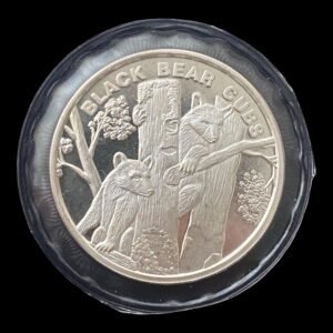1 Onza Black Bear Cubs Plata .999 Round - Medalla Alaska Mint