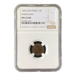 Moneda 1/2 Centimo 1868 Barcelona - NGC MS62