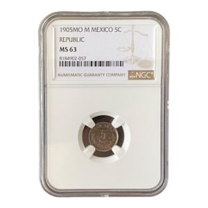 Moneda 5 Centavos Mexico 1905 - NGC MS 63