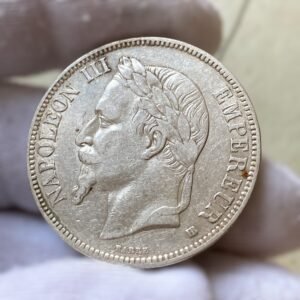 5 Francs - Napoleon III-  Francia 1868 “BB” ( Duro de Plata) 24,80 Gr