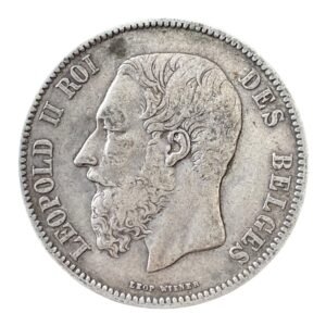 5 Francs - Léopold II - Belgica 1868 ( Duro de Plata) 24,83  Gr