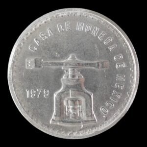 México – 1 Onza de Plata .999 – 1979 – Balanza y Prensa – (33,40 Gr. Canto Limado)