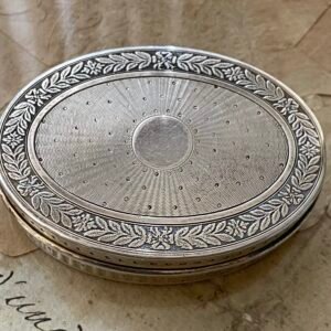 Antigua Caja De Plata  estilo Imperio - Marca Minerva - Francia