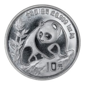 Moneda Panda 1990– 1 Onza  Plata .999 – 10 Yuan China Sellada