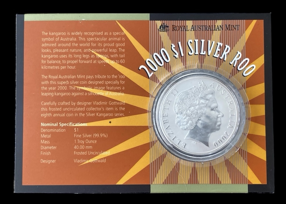 Moneda 1 Onza de Plata Kanguro 1$ - Año 2000 - Royal Australian Mint - Imagen 4