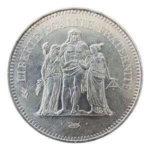 Moneda de Plata 50 Francos - "Hercules"-  Francia 1977