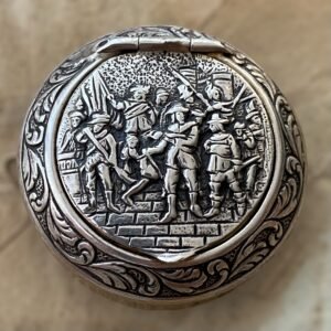 Antigua Caja De Plata Pastillero