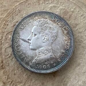 2 Pesetas Alfonso XIII  - 1905 España  (Bonita Patina ) 10,12 Gr