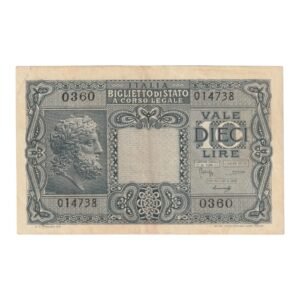 Billete 10 Lire 1944 Italia