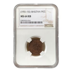Moneda de Cobre Bhutan Kingdom 1951 - 1955 1 Pice - Jigme - NGC MS64