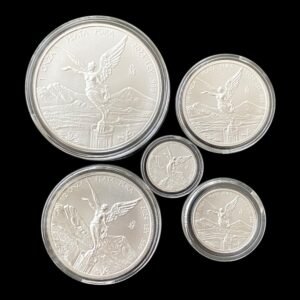 5 Monedas Libertad Mexico 1Oz  , 1/2 Oz , 1/4 Oz , 1/10 Oz , 1/20 Oz de Plata .999 Año 2024