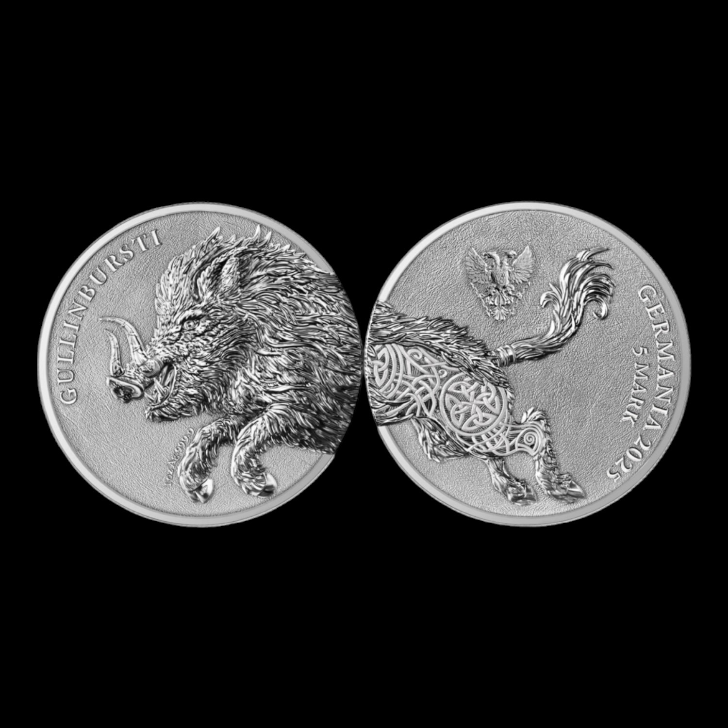 Germania – 5 Mark – 2025 – “Germania Beasts: Gullinbursti” – 1 Onza de Plata .9999 – BU - Imagen 3