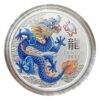 Dragon Azul (Blue Dragon) - 1 Onza de Plata Año del Dragon 2024- Serie Lunar III (Coloreada)