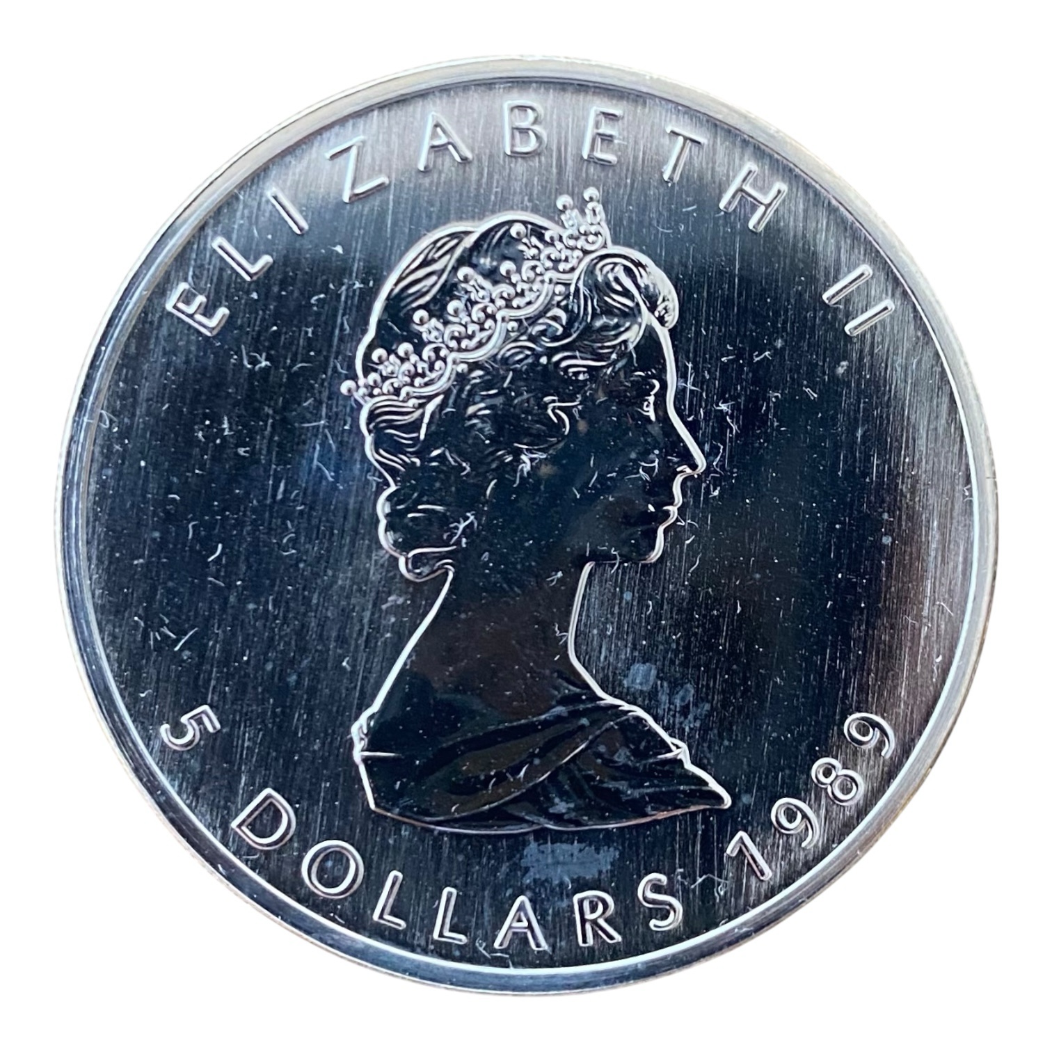 Moneda 1 Onza de Plata .999 Mapple Leaf 1989 - Imagen 2