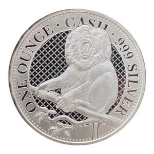 Moneda 1 Onza de Plata St. Helena £1 “ Macaco cola de Leon “ - 2023