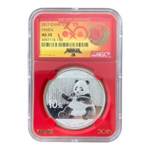 Moneda Plata Panda 2017 - Kung Fu Panda “ Mono “ NGC MS70 (Pequeñas Manchas)