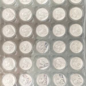 Bandeja con 30 Monedas Panda 2014 – 1 Onza de Plata .999 – 10 Yuan China