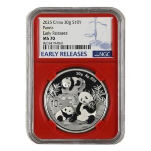 Moneda de Plata Panda 2025 - Certificada NGC MS70 - Early Releases
