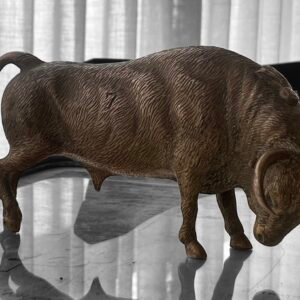 Antigua Figura en Forma de Toro hecha en Plata de Ley ( España Primera mitad del Siglo XX)