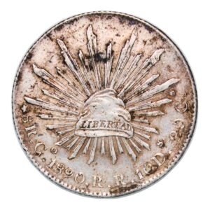 Moneda 8 Reales de Plata 1890 Go RR - Guanajuato 27.02g ( Rara sin Resellos)