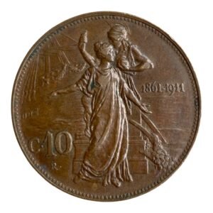 Moneda de Cobre 10 Centesimi - Victor Emmanuel III - Italia 1911
