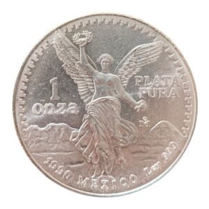 Moneda 1 onza de Plata .999 Libertad Mexico - 1990