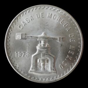 !RARA! 1 Onza de Plata “Balanza y Prensa”-  Mexico 1978 ( Brillo Original)
