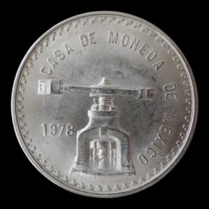 !RARA! 1 Onza de Plata “Balanza y Prensa”-  Mexico 1978 ( Brillo Original)