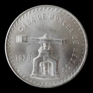 !RARA! 1 Onza de Plata “Balanza y Prensa”-  Mexico 1978 ( Brillo Original)