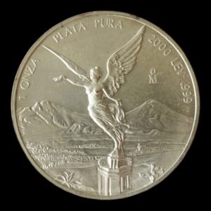 Moneda Libertad 1 Onza de Plata .999 - Mexico 2000 ( Manchas)
