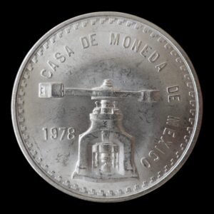 !RARA! 1 Onza de Plata “Balanza y Prensa”-  Mexico 1978 ( Brillo Original)