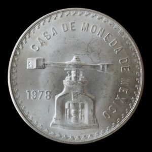 !RARA! 1 Onza de Plata “Balanza y Prensa”-  Mexico 1978 ( Brillo Original)