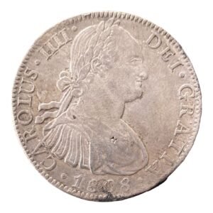 Moneda de Plata 8 Reales Carlos IV 1808 - Mexico  T.H. 26,69 Gr.
