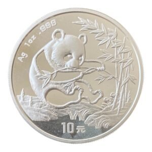 Moneda Panda 1994 – 1 Onza de Plata .999 – 10 Yuan China (Pequeña mancha)