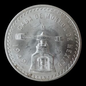 (RARA!) - 1 Onza de Plata “Balanza y Prensa”-  Mexico 1949