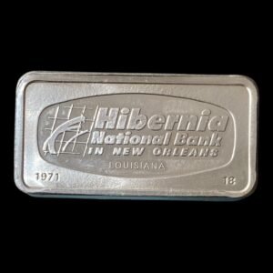Lingote Franklin Mint 65,80 Gr. de Plata .925 ( 2 Oz Plata .999 ) - “ Hibernia National Bank in New Orleans - Louisiana”