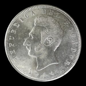 Ecuador – 5 Sucres de Plata – 1944 – 24,95 g (.720) – Casa de Moneda de México