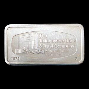 Lingote Franklin Mint 65,53 Gr. de Plata .925 ( 2 Oz Plata .999 ) - “ The Tallahassee Bank & Trust Company A Barnett Bank Florida”