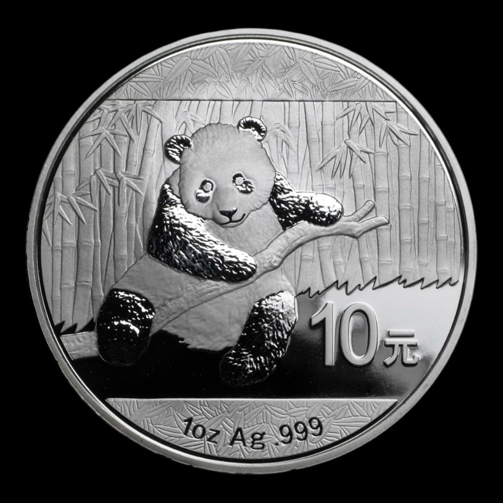 2014 1 Oz Silver Chinese Panda - 1 Oz Ag .999 Silver/In Slab/10 Yuan - Foto 8