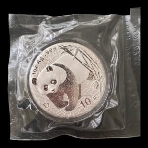 Panda 2001 “D” – Moneda 10 Yuan China – 1 Onza de Plata .999 (Sellada)