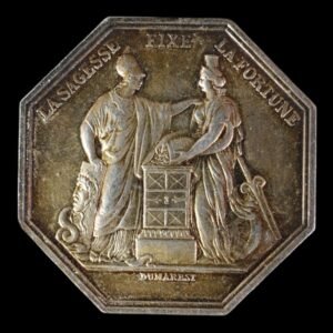 Medalla - Jeton “Banque de France AN VIII La Sagesse fixe La Fortune”  - 29,09 Gr de Plata