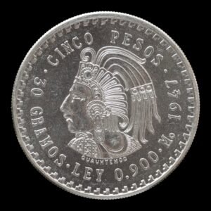5 Pesos "Cuauhtémoc" México 1947 - 30 Gr. de Plata .900