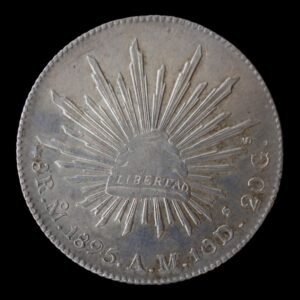 Mexico 1895 M A.M. 8 Reales Plata (.903) Mexico  Mint 27,14 Gr. ( Limpiada)