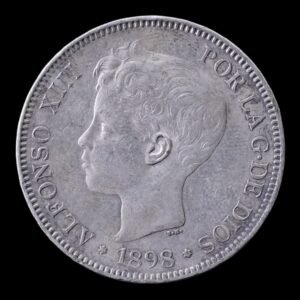 España – 5 Pesetas ‘Alfonso XIII’ – 1898 98 S.G.V. – Plata .900 – 24,90 g